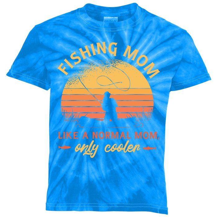 Cool Fishing Mom Kids Tie-Dye T-Shirt