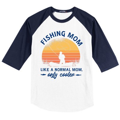 Cool Fishing Mom Baseball Sleeve Shirt