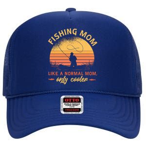 Cool Fishing Mom High Crown Mesh Back Trucker Hat