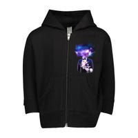 Cool Galaxy Space Head Toddler Zip Fleece Hoodie