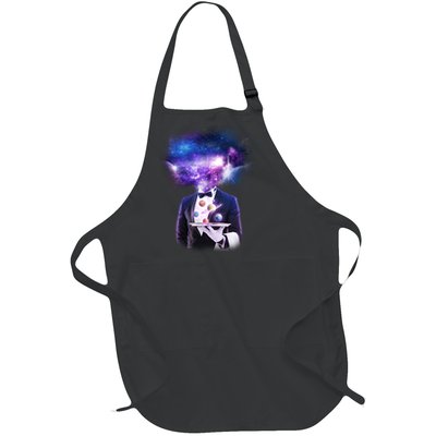 Cool Galaxy Space Head Full-Length Apron With Pockets