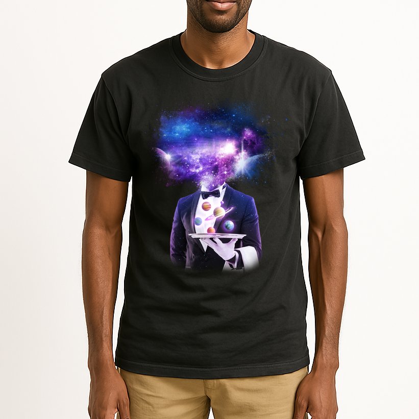Cool Galaxy Space Head Tall T-Shirt
