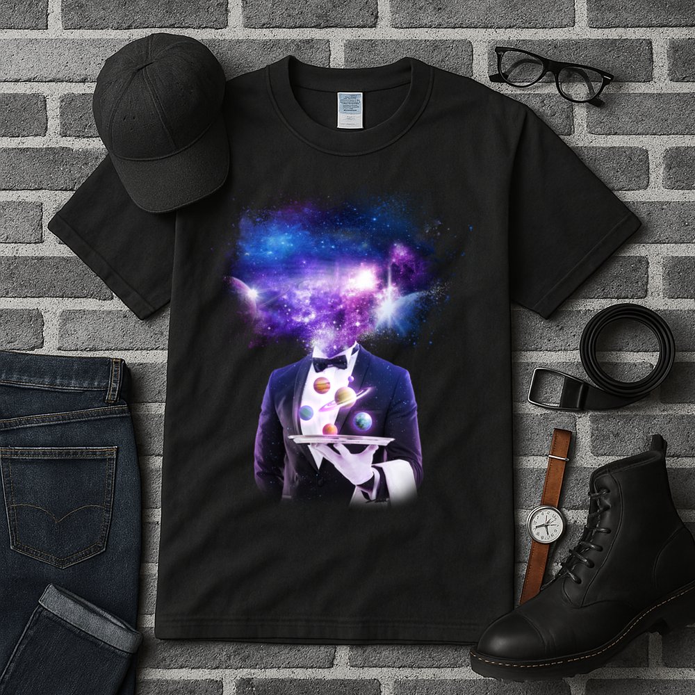 Cool Galaxy Space Head Tall T-Shirt