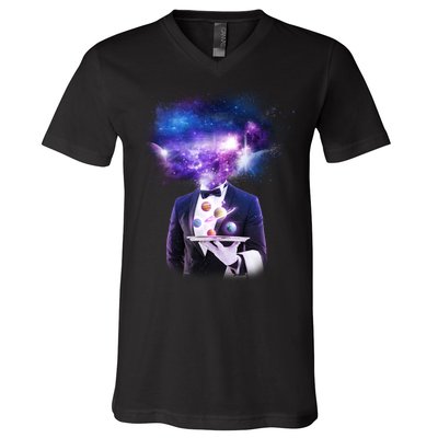 Cool Galaxy Space Head V-Neck T-Shirt