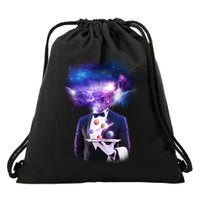 Cool Galaxy Space Head Drawstring Bag