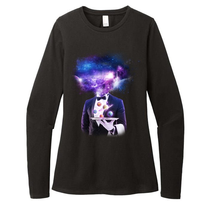 Cool Galaxy Space Head Womens CVC Long Sleeve Shirt