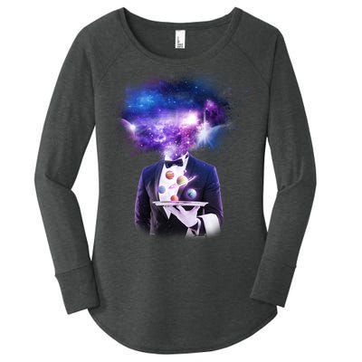 Cool Galaxy Space Head Women's Perfect Tri Tunic Long Sleeve Shirt