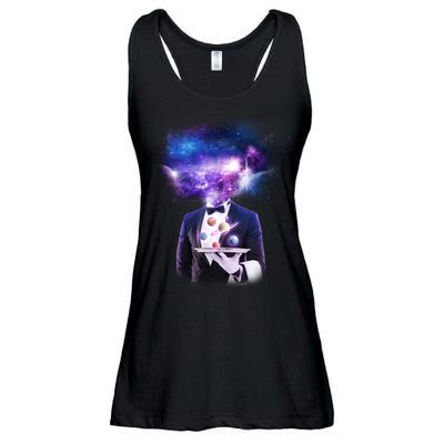 Cool Galaxy Space Head Ladies Essential Flowy Tank