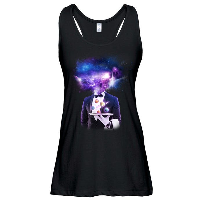 Cool Galaxy Space Head Ladies Essential Flowy Tank