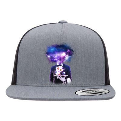 Cool Galaxy Space Head Flat Bill Trucker Hat