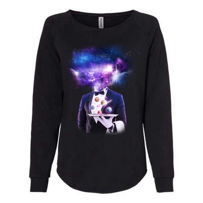 Cool Galaxy Space Head Womens California Wash Sweatshirt