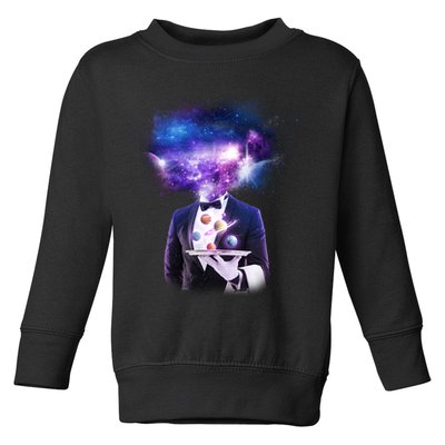 Cool Galaxy Space Head Toddler Sweatshirt