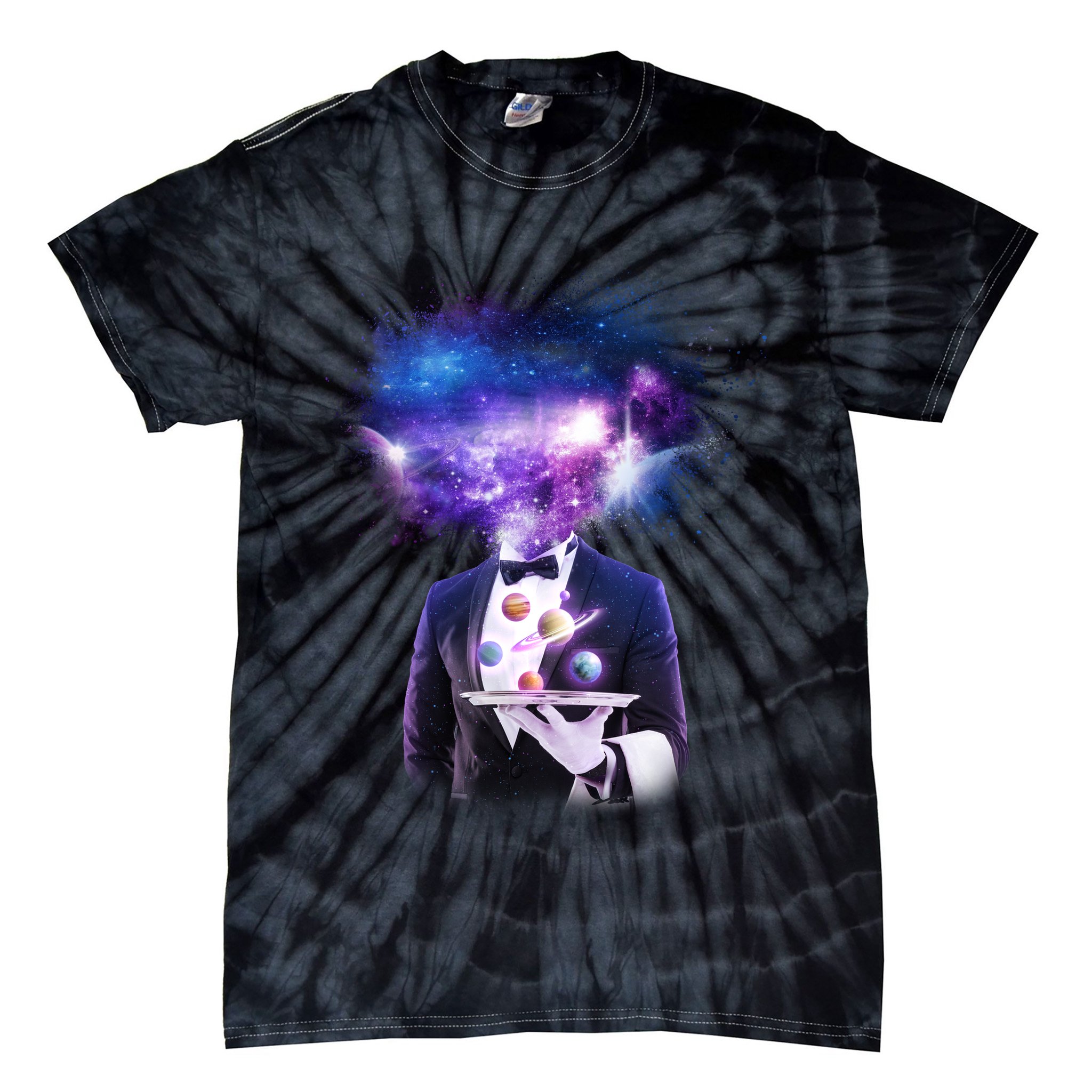 Cool Galaxy Space Head Tie-Dye T-Shirt