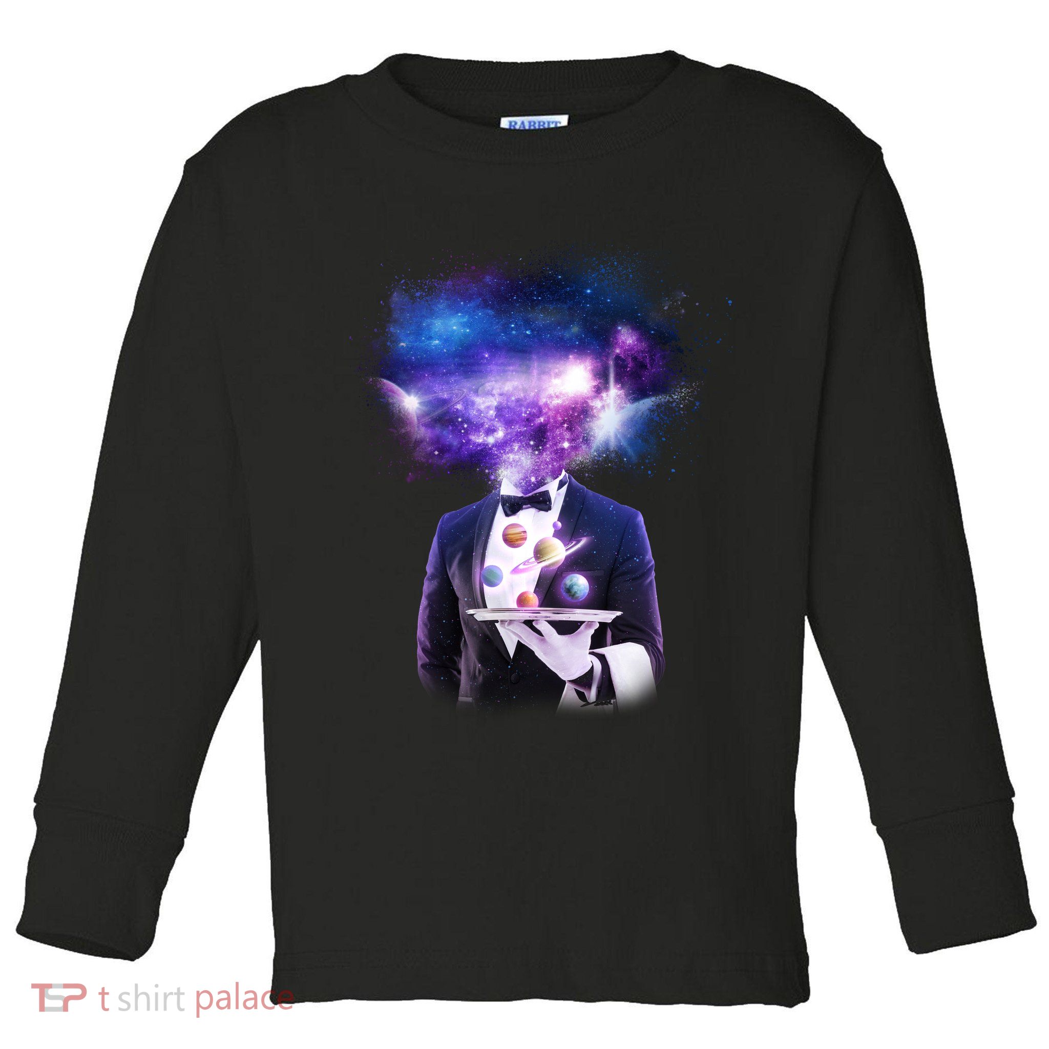 Cool Galaxy Space Head Toddler Long Sleeve Shirt