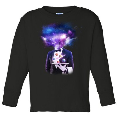 Cool Galaxy Space Head Toddler Long Sleeve Shirt