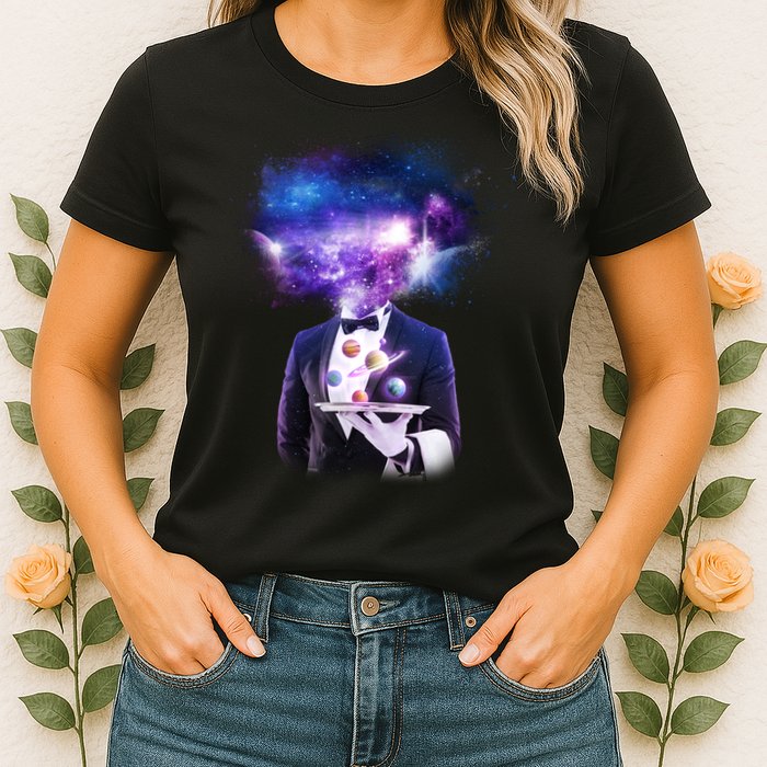 Cool Galaxy Space Head Womens T-Shirt