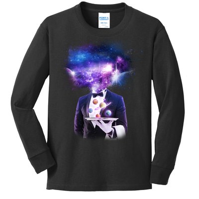 Cool Galaxy Space Head Kids Long Sleeve Shirt