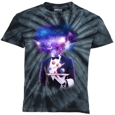 Cool Galaxy Space Head Kids Tie-Dye T-Shirt