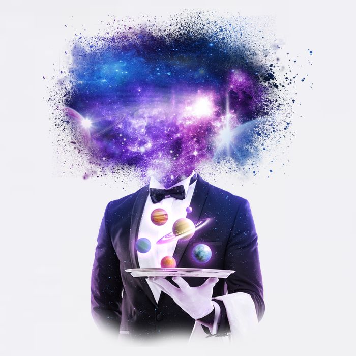 Cool Galaxy Space Head Garment-Dyed Sweatshirt