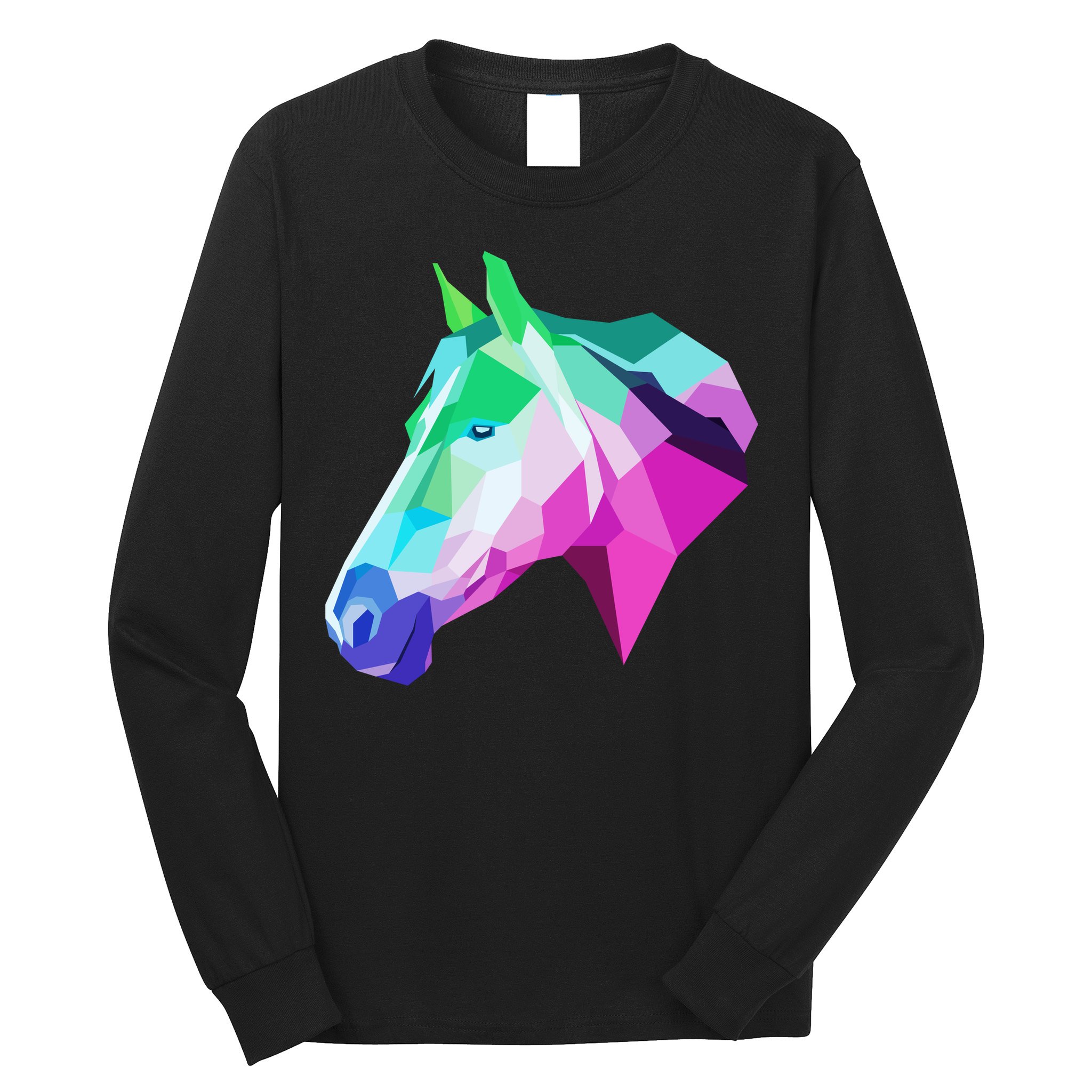 Cool Geometric Horse Long Sleeve Shirt