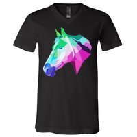 Cool Geometric Horse V-Neck T-Shirt