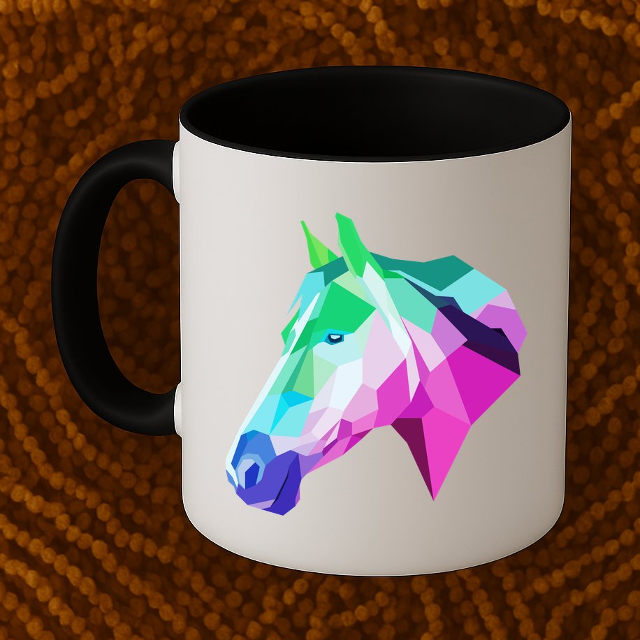 Cool Geometric Horse Mug