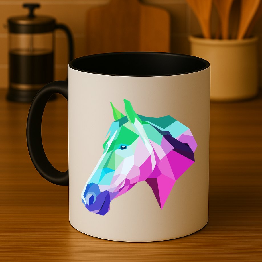 Cool Geometric Horse Mug