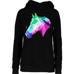 Cool Geometric Horse Womens Funnel Neck Pullover Hood