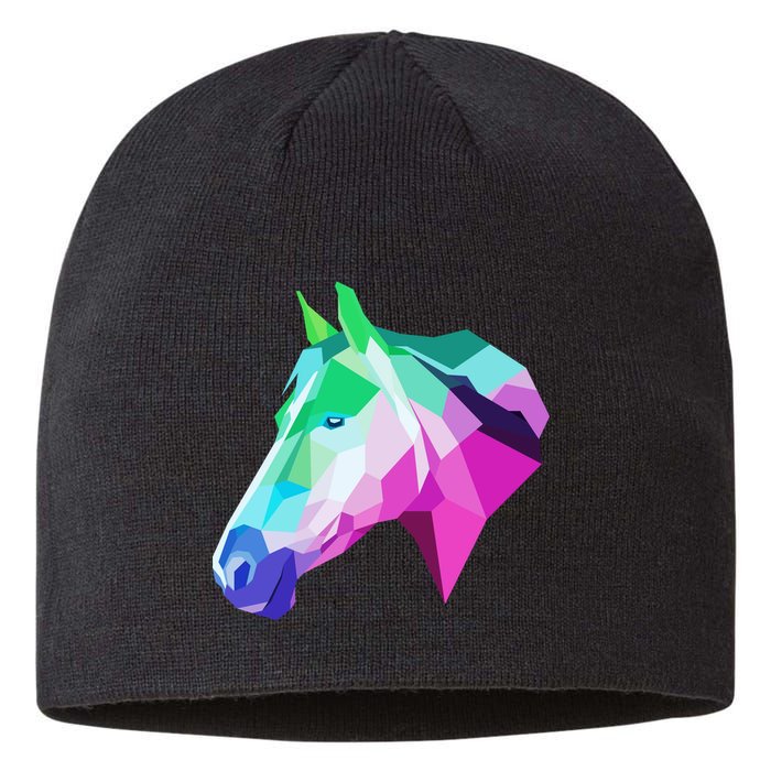Cool Geometric Horse Sustainable Beanie