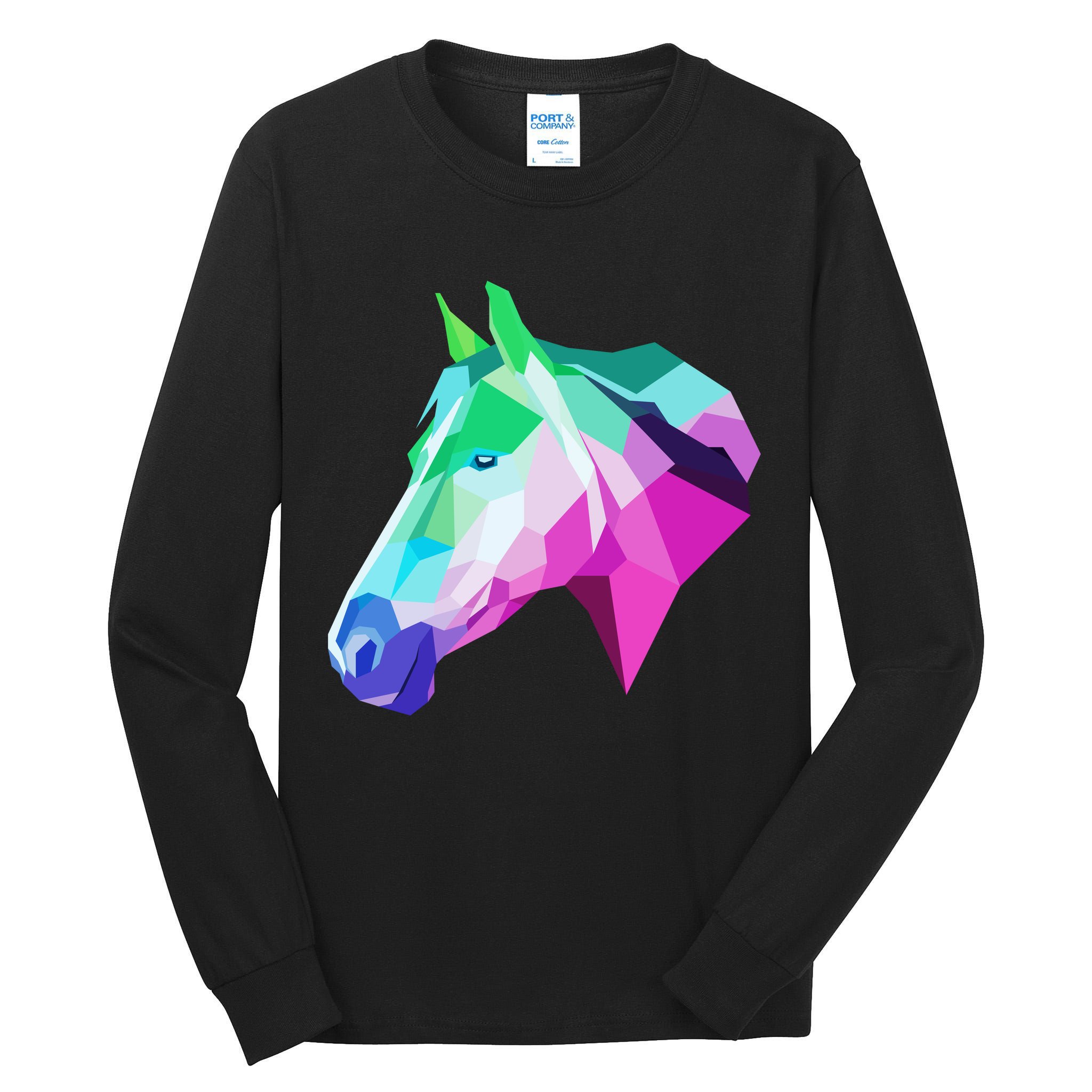 Cool Geometric Horse Tall Long Sleeve T-Shirt