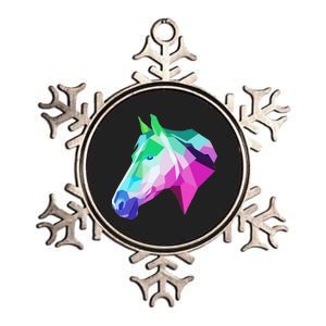 Cool Geometric Horse Metallic Star Ornament