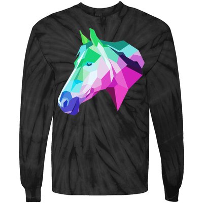 Cool Geometric Horse Tie-Dye Long Sleeve Shirt