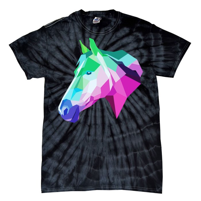 Cool Geometric Horse Tie-Dye T-Shirt