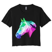 Cool Geometric Horse Women's Crop Top Tee