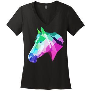 Cool Geometric Horse Women's V-Neck T-Shirt