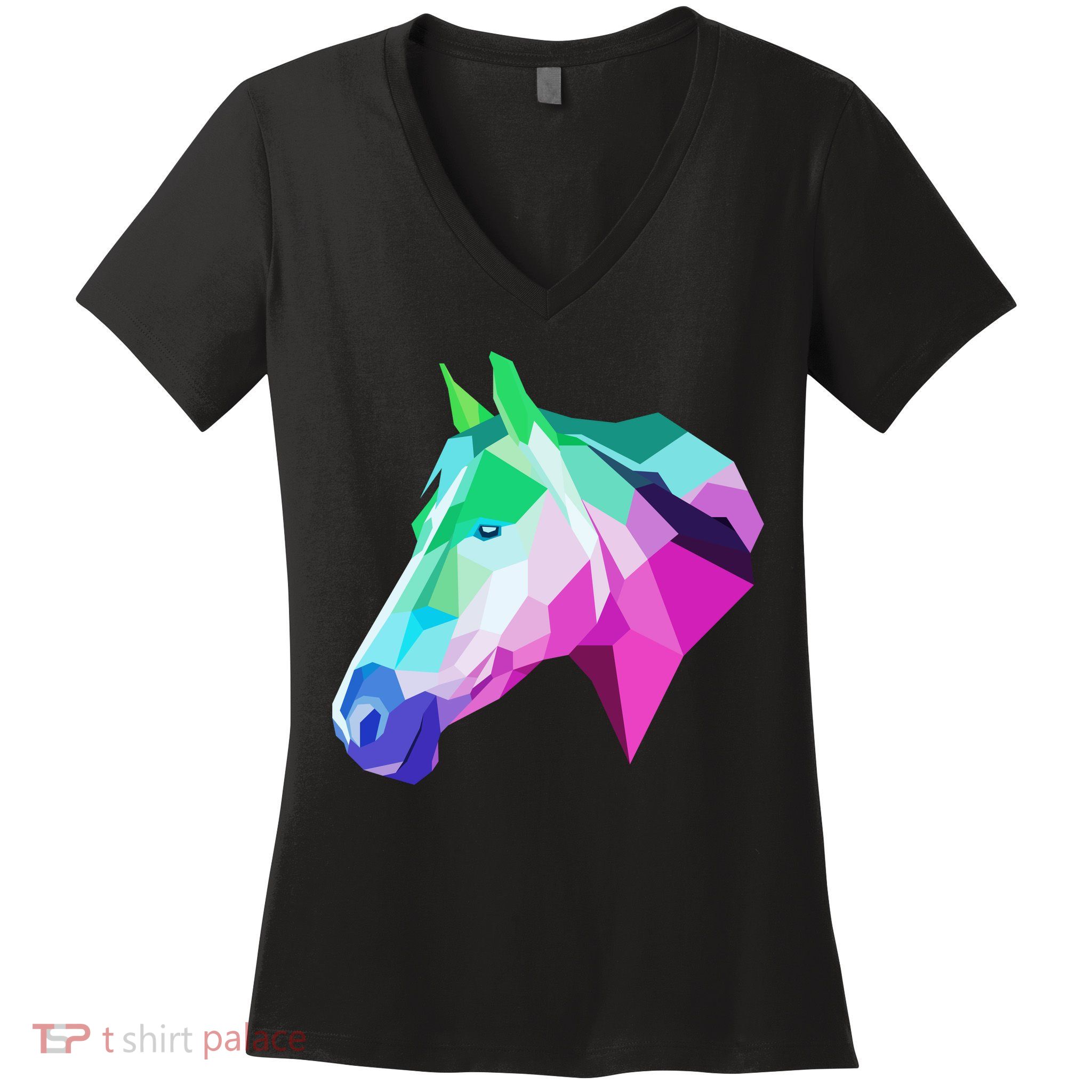 Cool Geometric Horse Women's V-Neck T-Shirt