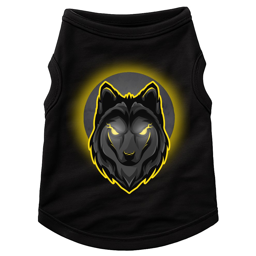 Cool Ghost Wolf Glowing Moon Doggie Tank