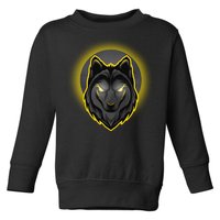 Cool Ghost Wolf Glowing Moon Toddler Sweatshirt