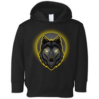 Cool Ghost Wolf Glowing Moon Toddler Hoodie