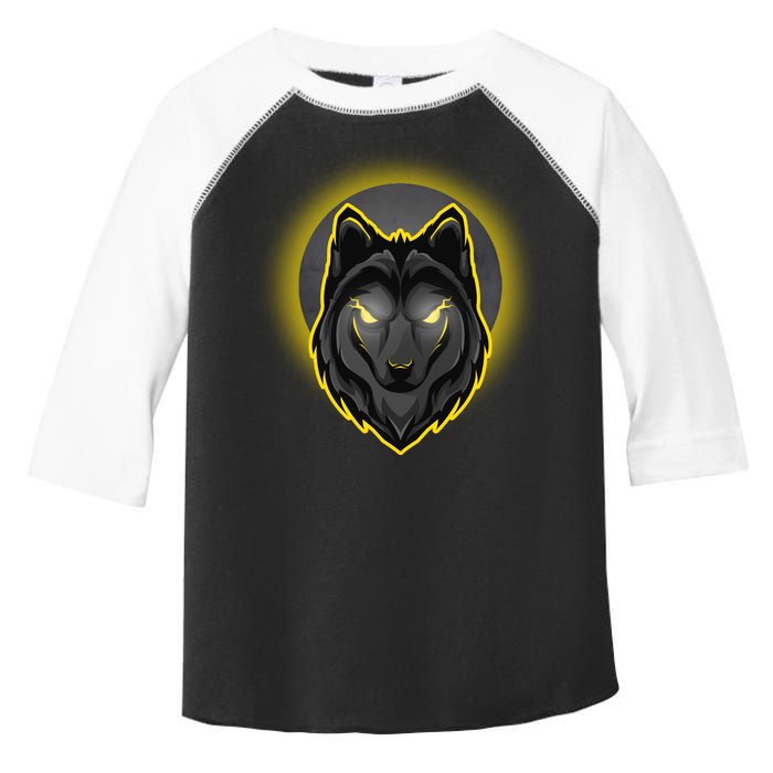 Cool Ghost Wolf Glowing Moon Toddler Fine Jersey T-Shirt