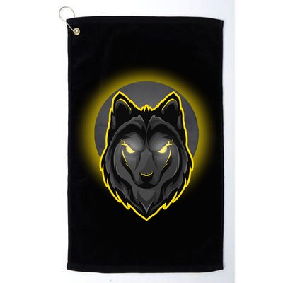 Cool Ghost Wolf Glowing Moon Golf Towel