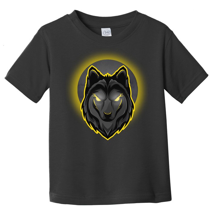 Cool Ghost Wolf Glowing Moon Toddler T-Shirt