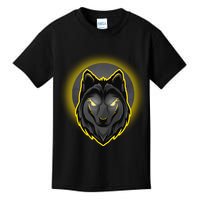 Cool Ghost Wolf Glowing Moon Kids T-Shirt