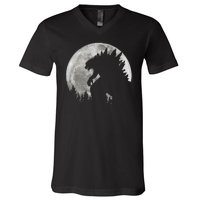 Cool Monster Full Moon V-Neck T-Shirt