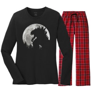 Cool Monster Full Moon Women's Long Sleeve Flannel Pajama Set 