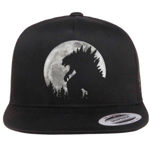 Cool Monster Full Moon Flat Bill Trucker Hat