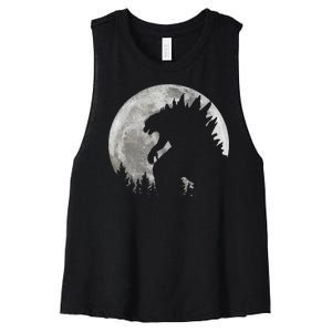 Cool Monster Full Moon Women's Racerback Cropped Tank