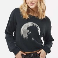 Cool Monster Full Moon Cropped Pullover Crew