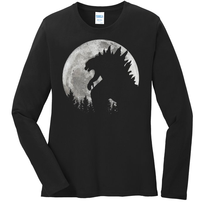 Cool Monster Full Moon Ladies Long Sleeve Shirt