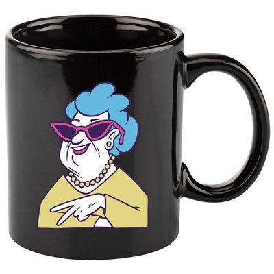 Cool Grandma Peace Sign 11oz C Handle Ceramic Mug